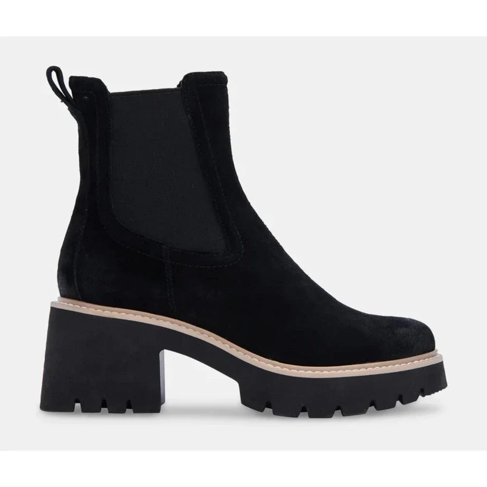 Dolce Vita H2O Black Onyx Suede Bootie Womens Size: 9.5